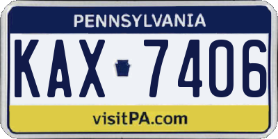 PA license plate KAX7406