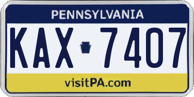 PA license plate KAX7407