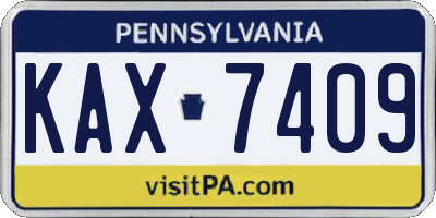 PA license plate KAX7409