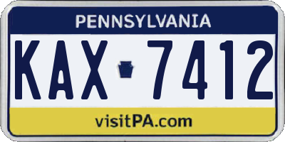 PA license plate KAX7412
