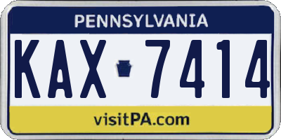 PA license plate KAX7414