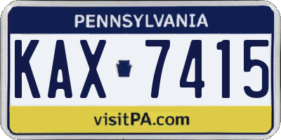 PA license plate KAX7415
