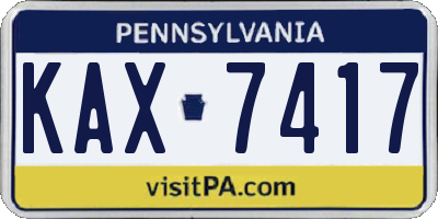 PA license plate KAX7417