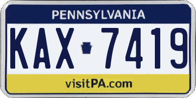 PA license plate KAX7419