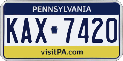 PA license plate KAX7420