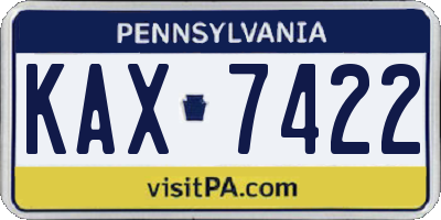 PA license plate KAX7422