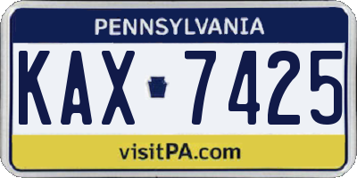 PA license plate KAX7425
