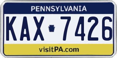 PA license plate KAX7426
