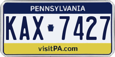 PA license plate KAX7427