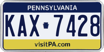 PA license plate KAX7428
