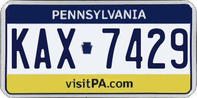 PA license plate KAX7429