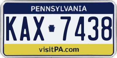 PA license plate KAX7438