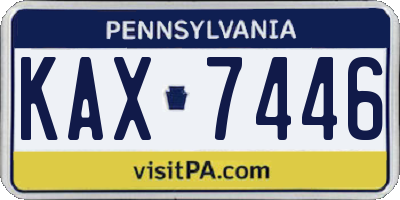 PA license plate KAX7446