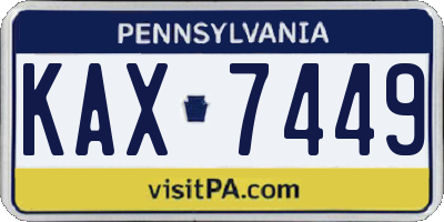 PA license plate KAX7449