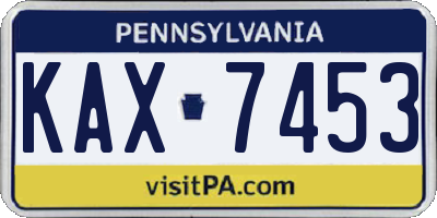 PA license plate KAX7453