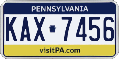 PA license plate KAX7456