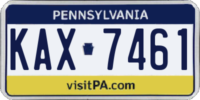 PA license plate KAX7461