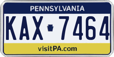 PA license plate KAX7464
