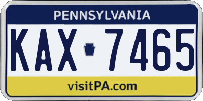 PA license plate KAX7465