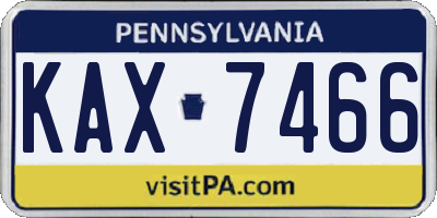 PA license plate KAX7466