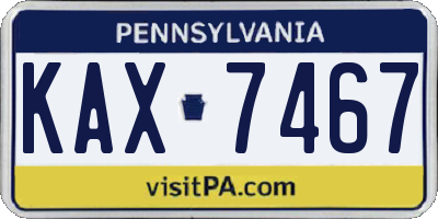 PA license plate KAX7467