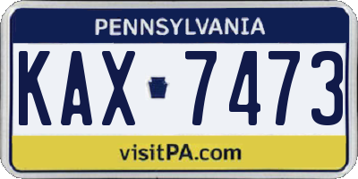 PA license plate KAX7473