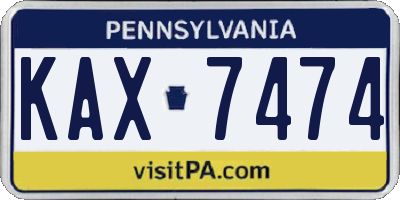 PA license plate KAX7474