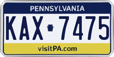 PA license plate KAX7475