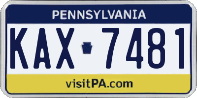 PA license plate KAX7481