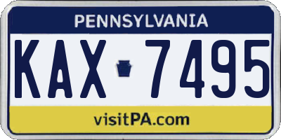 PA license plate KAX7495