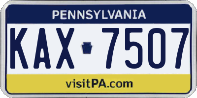 PA license plate KAX7507