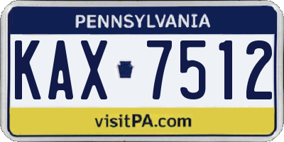 PA license plate KAX7512