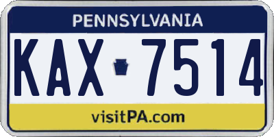 PA license plate KAX7514