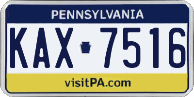 PA license plate KAX7516