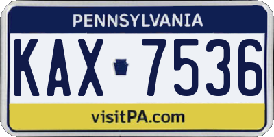 PA license plate KAX7536