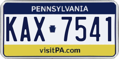 PA license plate KAX7541