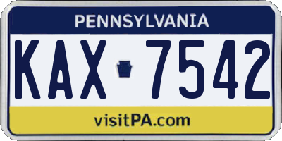 PA license plate KAX7542
