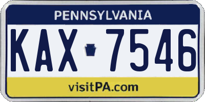 PA license plate KAX7546