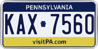PA license plate KAX7560