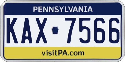 PA license plate KAX7566
