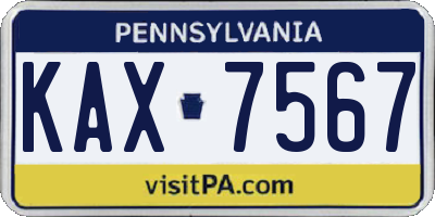 PA license plate KAX7567