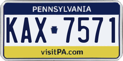 PA license plate KAX7571