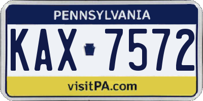 PA license plate KAX7572