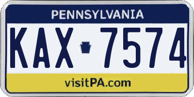 PA license plate KAX7574