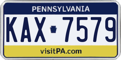 PA license plate KAX7579