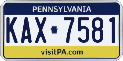PA license plate KAX7581