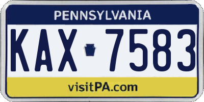 PA license plate KAX7583