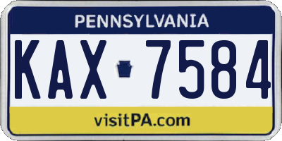 PA license plate KAX7584