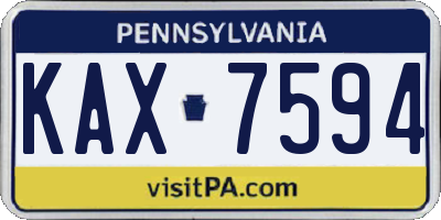 PA license plate KAX7594