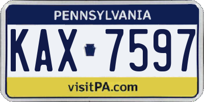 PA license plate KAX7597